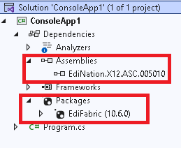 Console project referencing EdiNation.X12.ASC.005010.dll