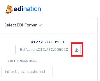 Download control for the EDI templates