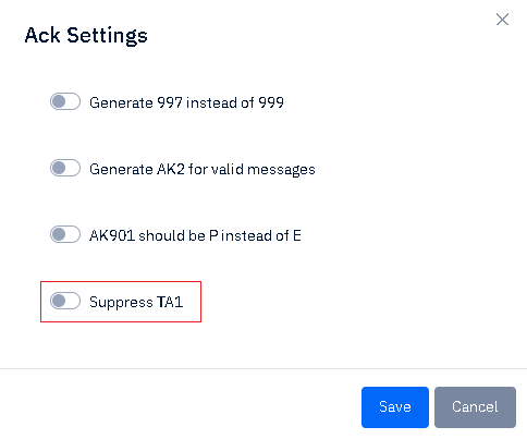 edi file ack settings ta1