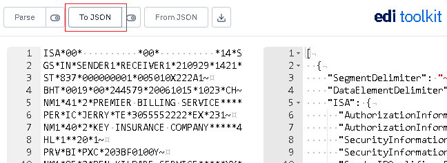 edi to json