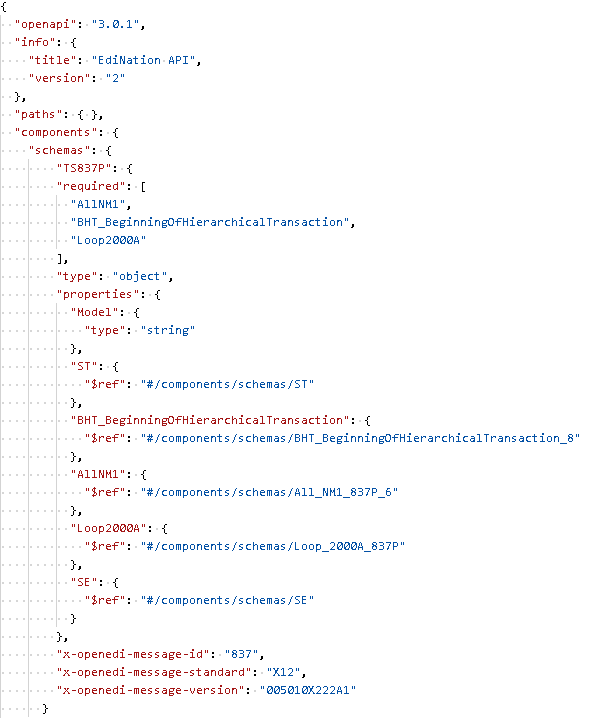 openapi edi format